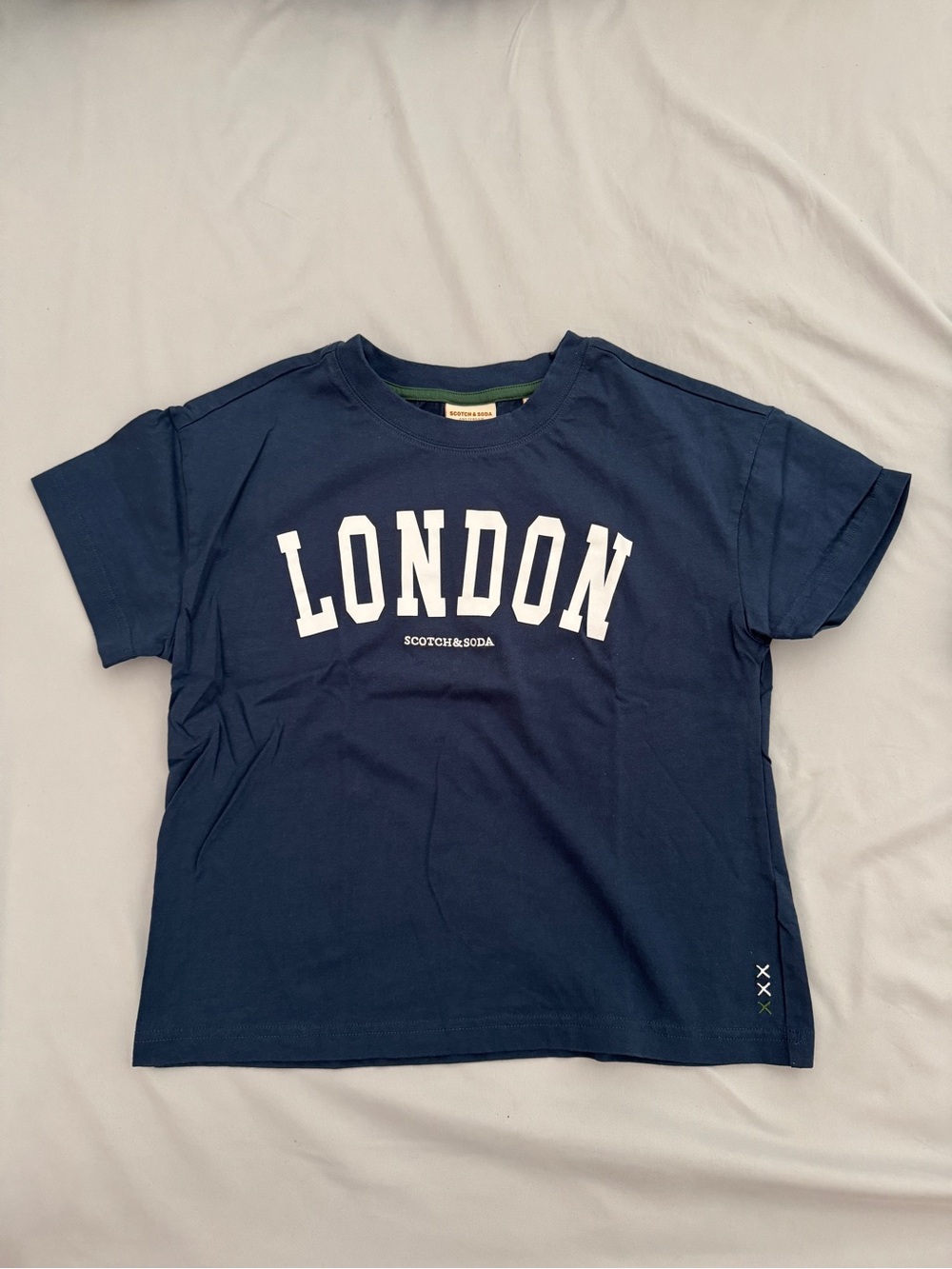 Scotch & Soda Navy T‑Shirt with White 'LONDON' Graphic